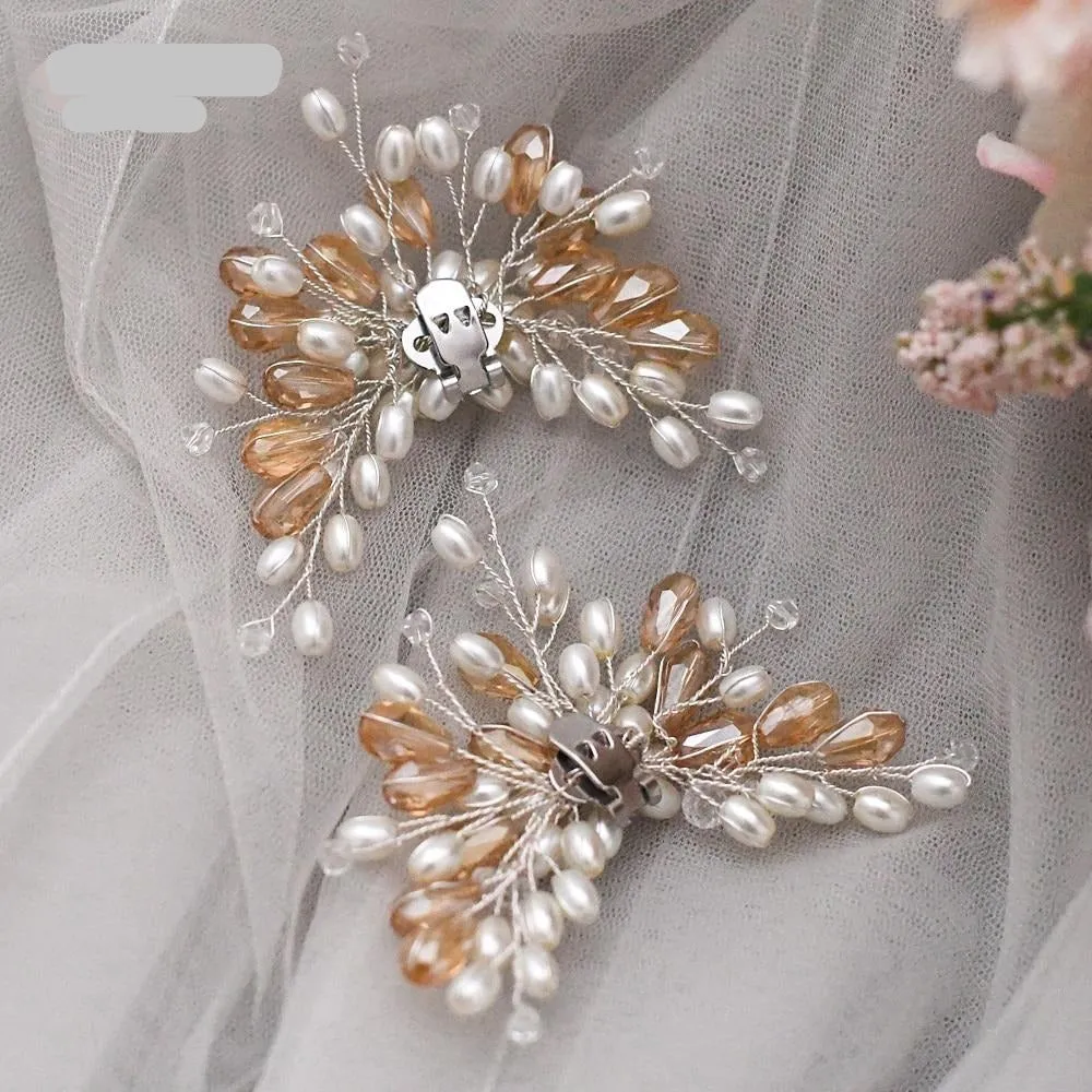 2pcs New Rhinestone Wedding High Heels Fashion Shoe Decoration Clip