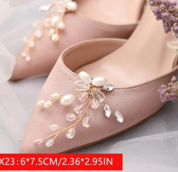 2pcs New Rhinestone Wedding High Heels Fashion Shoe Decoration Clip