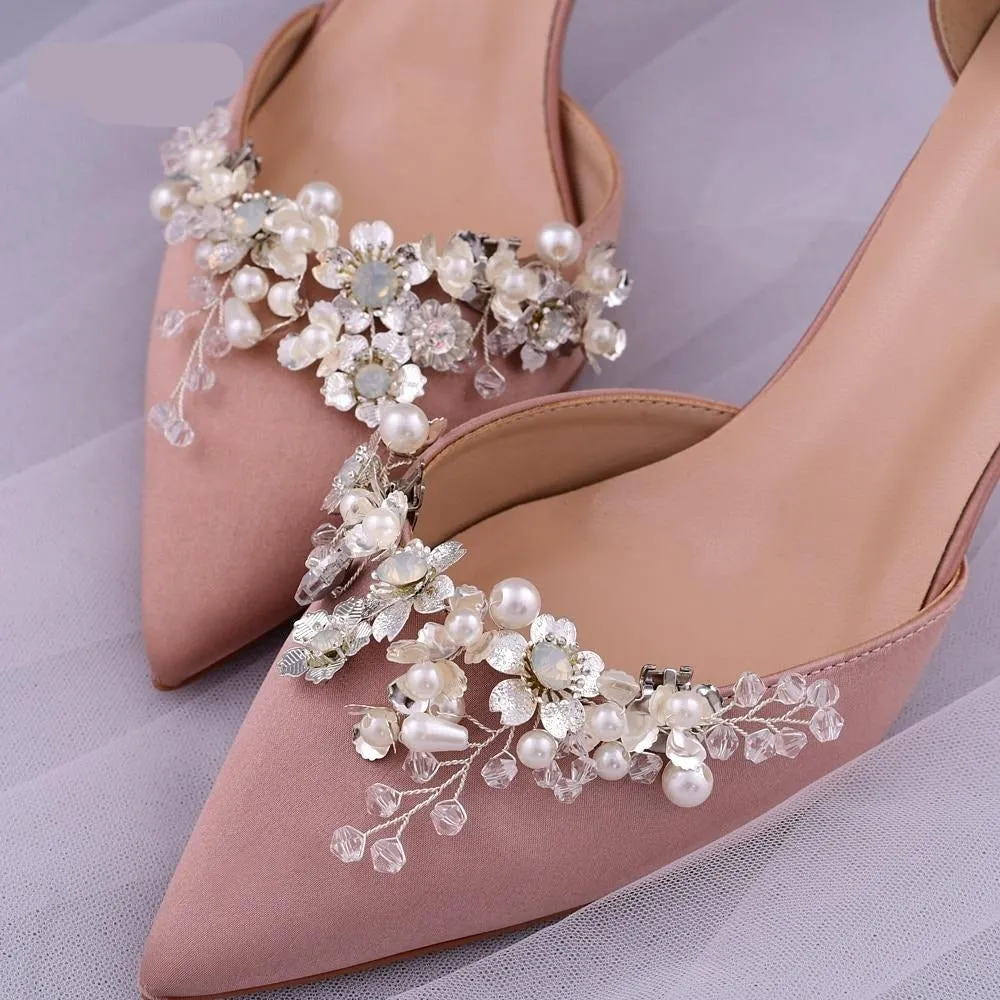 2pcs New Rhinestone Wedding High Heels Fashion Shoe Decoration Clip