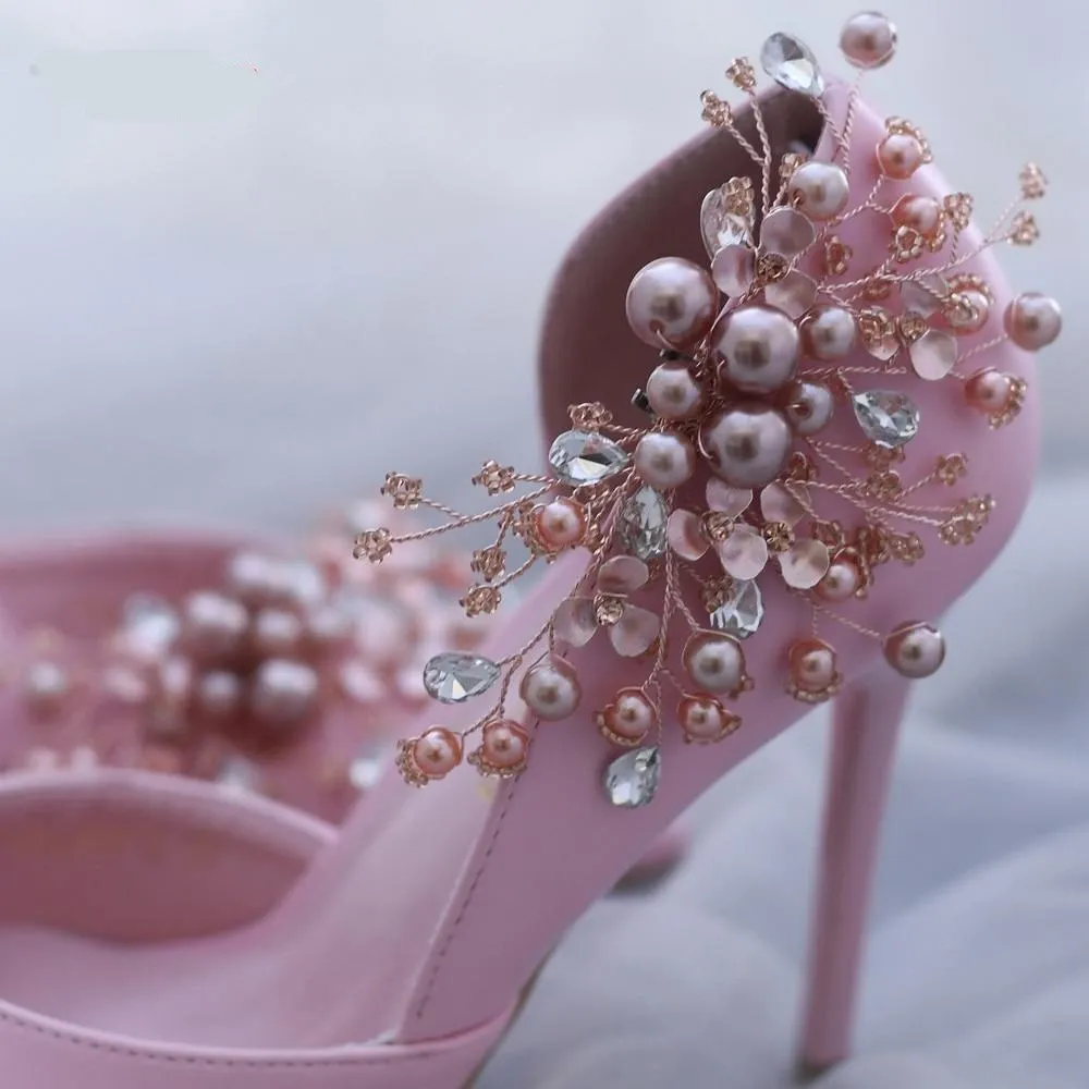 2pcs New Rhinestone Wedding High Heels Fashion Shoe Decoration Clip