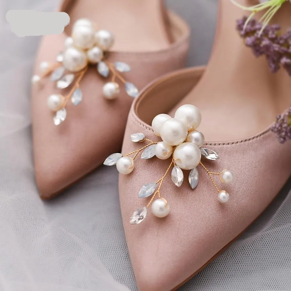 2pcs New Rhinestone Wedding High Heels Fashion Shoe Decoration Clip