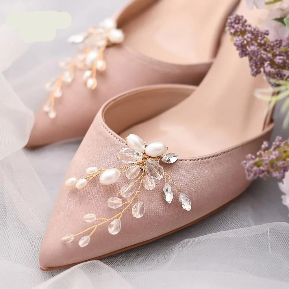 2pcs New Rhinestone Wedding High Heels Fashion Shoe Decoration Clip