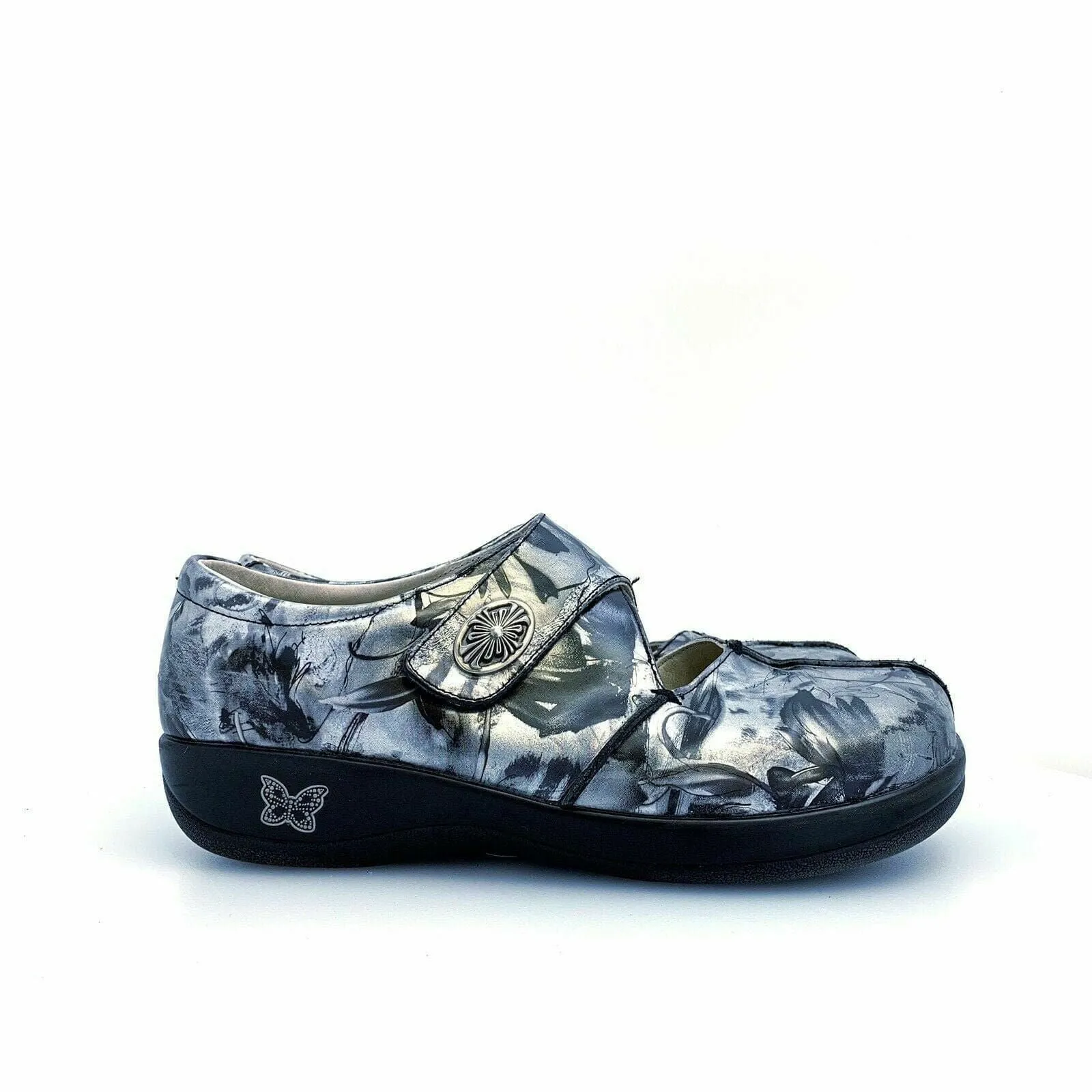 Alegria | Kaitlyn Mary Jane Womens Shoes| Size: 40 | Color: Silver / Black Patina | Pre-Owned