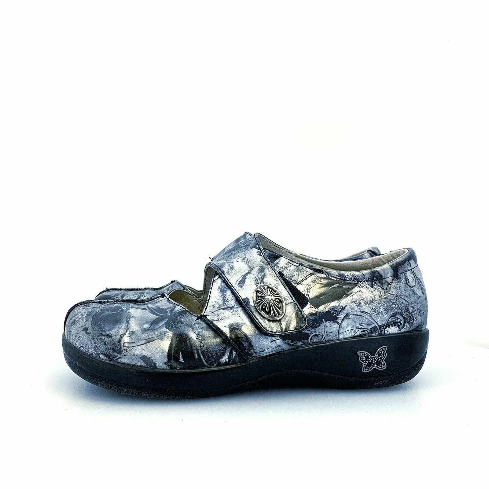 Alegria | Kaitlyn Mary Jane Womens Shoes| Size: 40 | Color: Silver / Black Patina | Pre-Owned