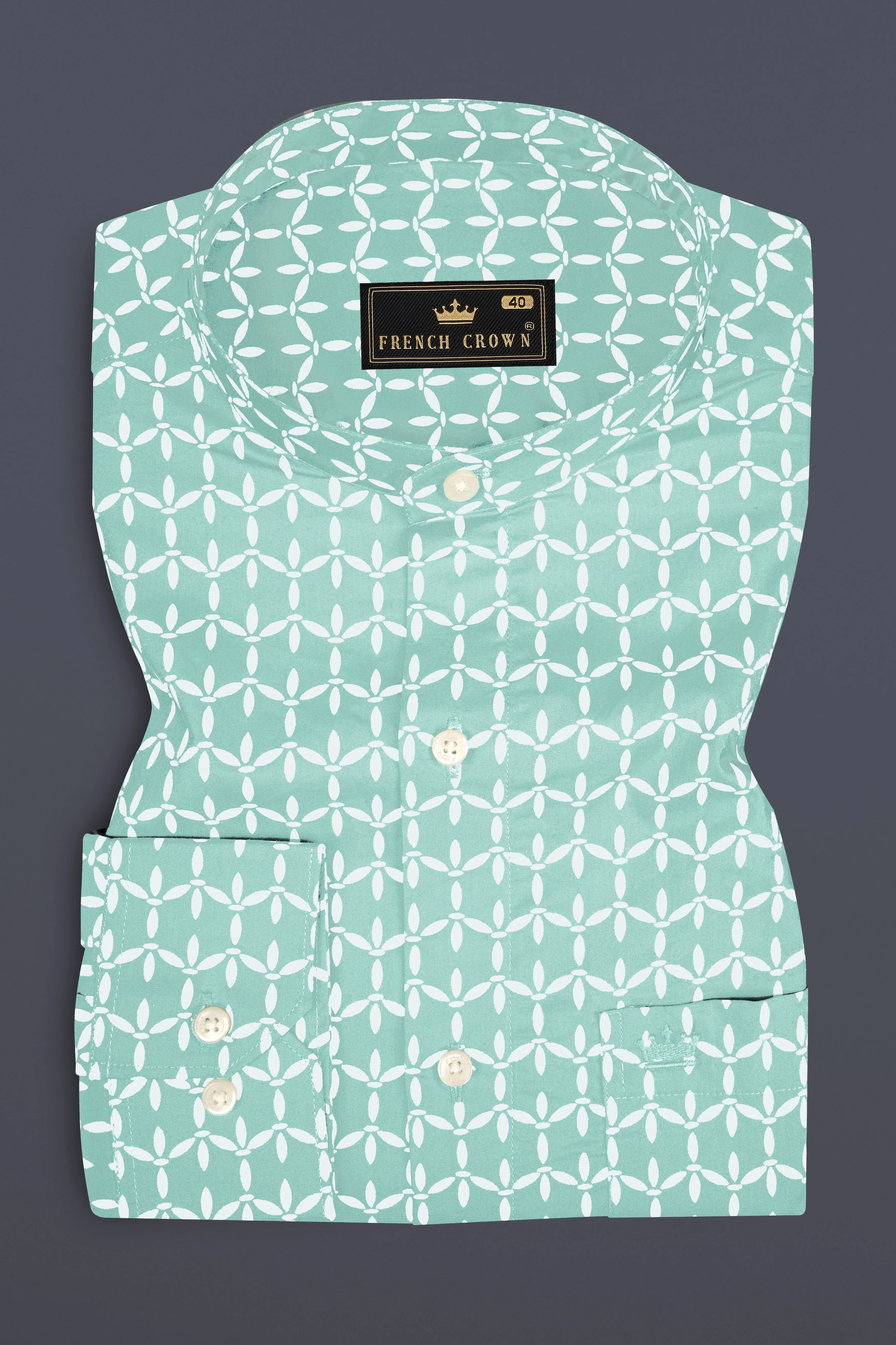 Aqua Island Disty Printed Twill Premium Cotton Shirt