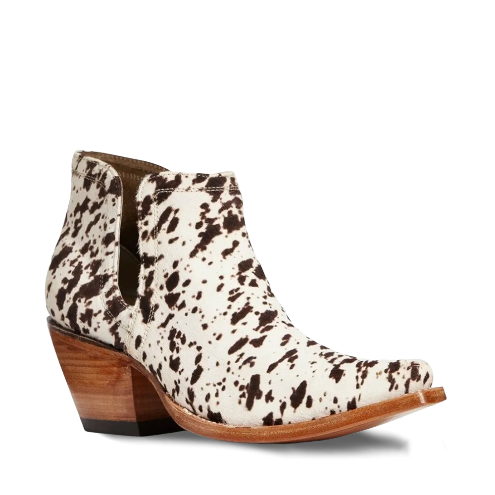 Ariat Ladies Dixon Brown & White Cowhide Ankle Bootie 10033882