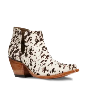 Ariat Ladies Dixon Brown & White Cowhide Ankle Bootie 10033882