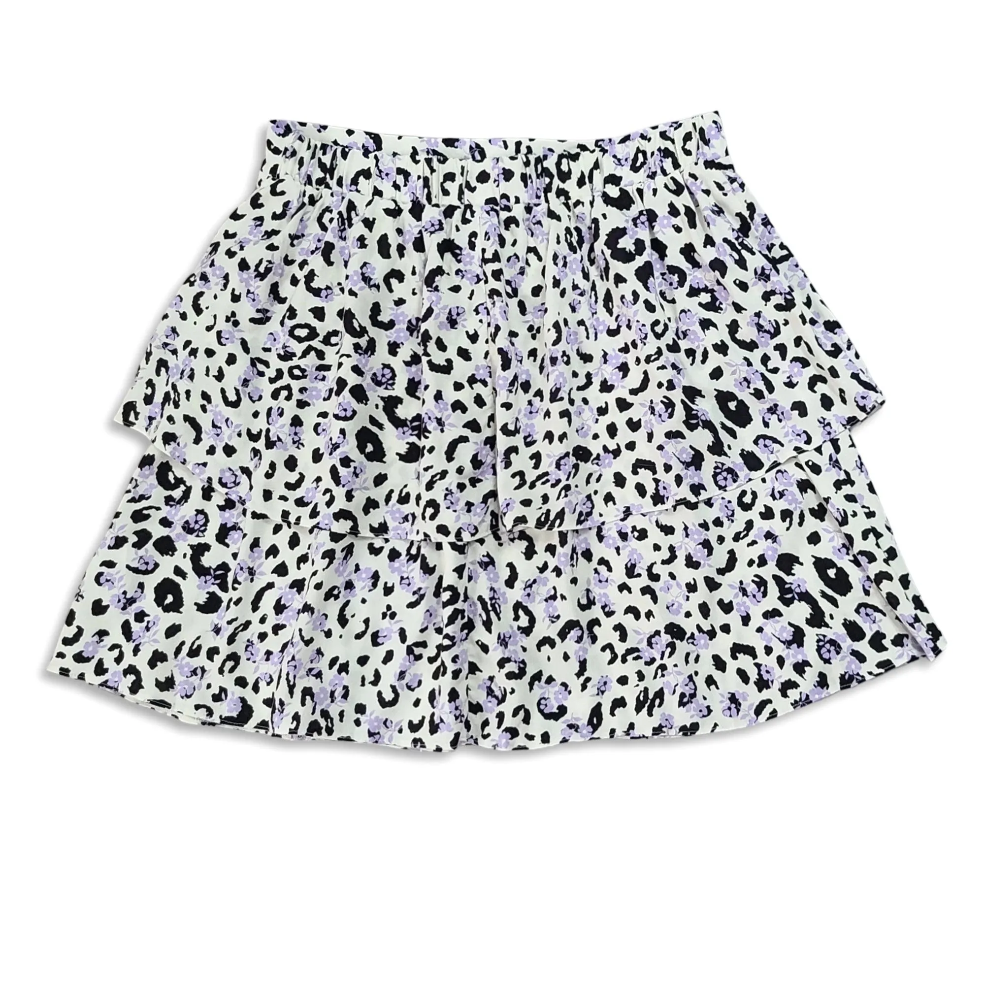 ASOS Women's Leopard Print  Tiered Mini Skirt