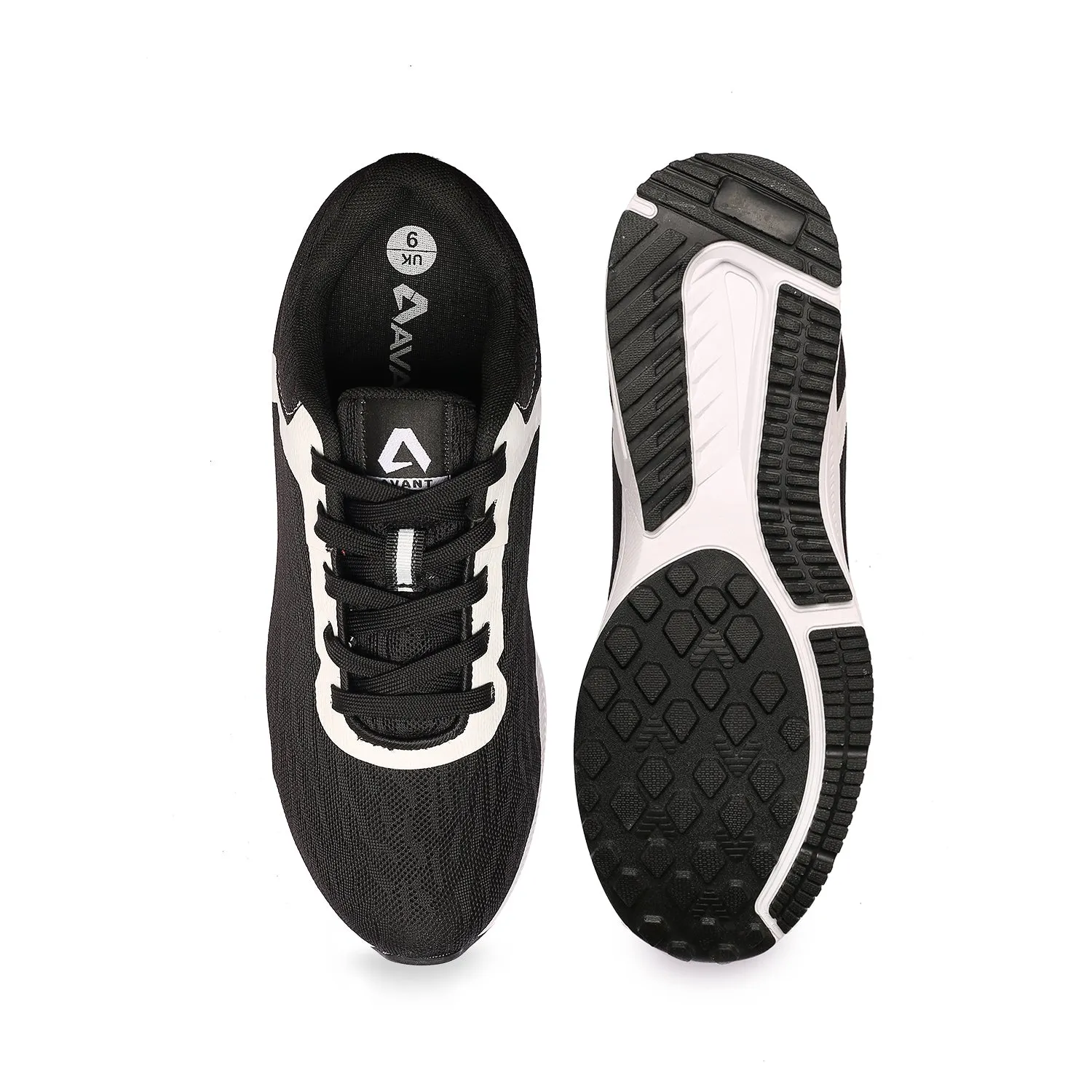 Avant Men's Stark Running & Gym shoes - Black/White