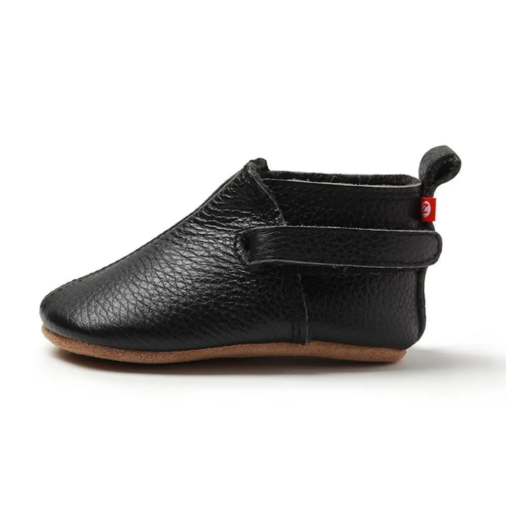 Black Leather Baby Shoe