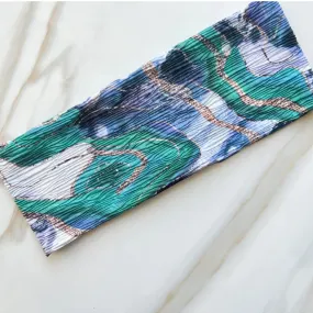 Blue Marble Crinkle Headband by Valeri