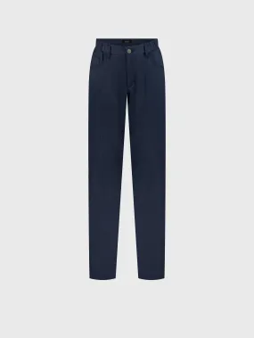 Blue Trousers with Calf Suede Patch