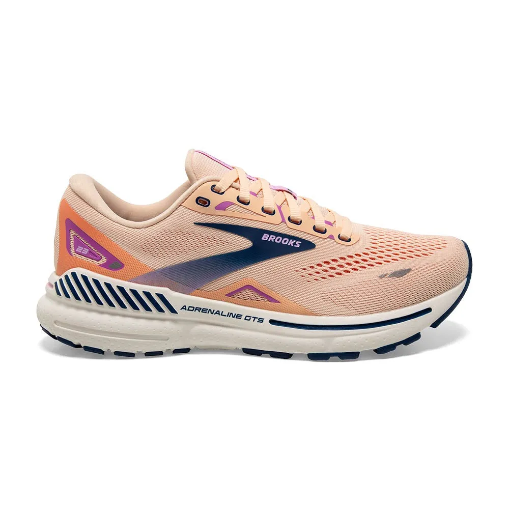 Brooks Adrenaline GTS 23 (Womens) - Apricot/Estate Blue/Orchid