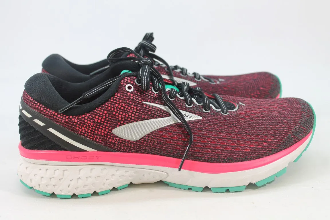 Brooks Ghost 11 Women's Black/Pink/Aqua Sneakers 10M(ZAP11927)