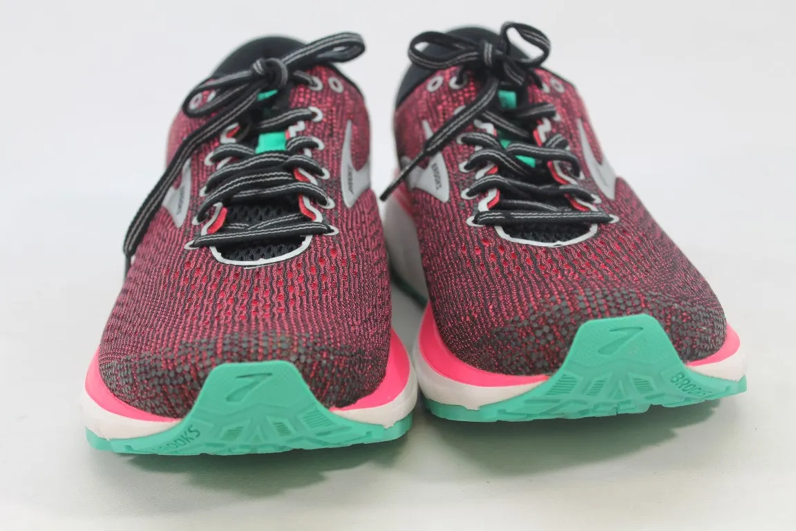 Brooks Ghost 11 Women's Black/Pink/Aqua Sneakers 10M(ZAP11927)