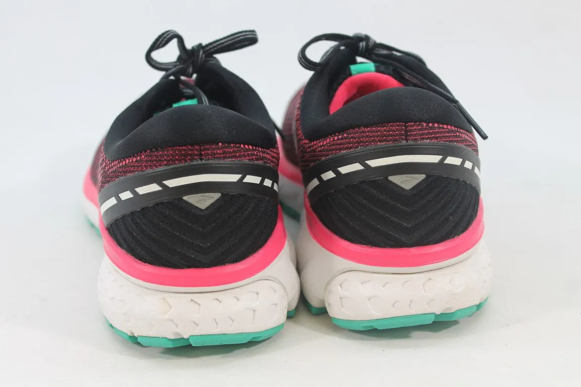 Brooks Ghost 11 Women's Black/Pink/Aqua Sneakers 10M(ZAP11927)