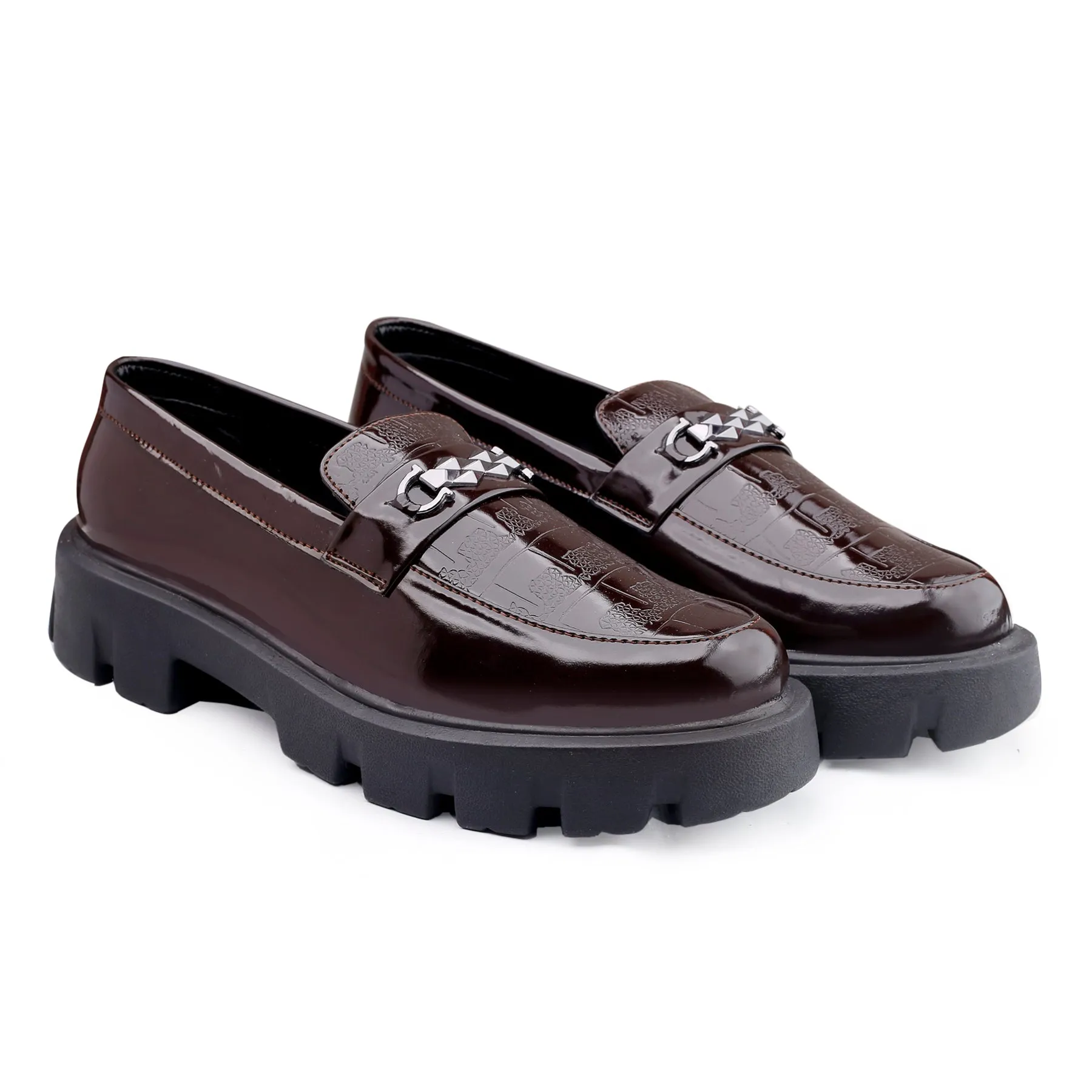 Bxxy's Premium Patent Vegan Buckle Slip-ons for Men