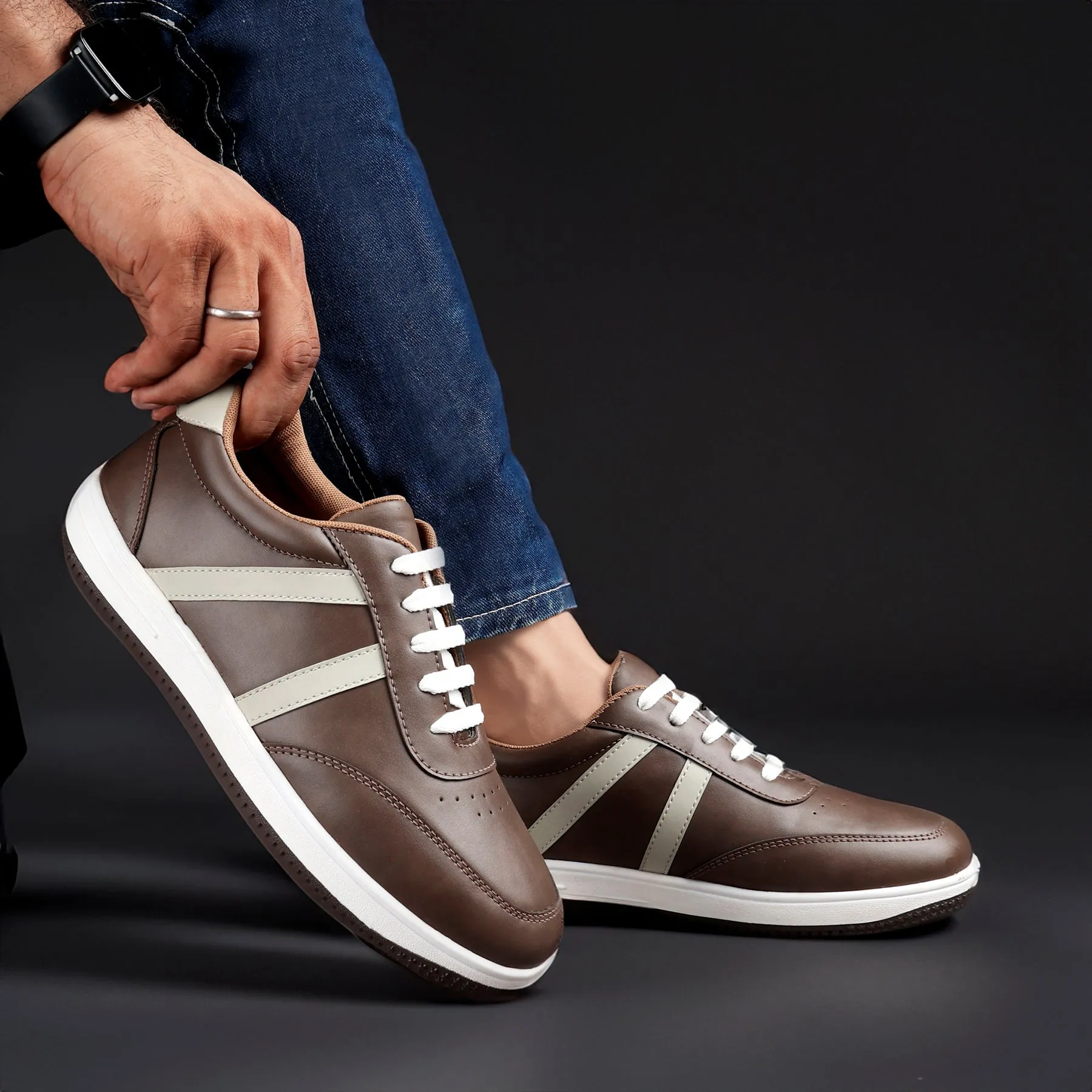 Bxxy's Ultra Comfortable Striped Lace-up Shoes for Men