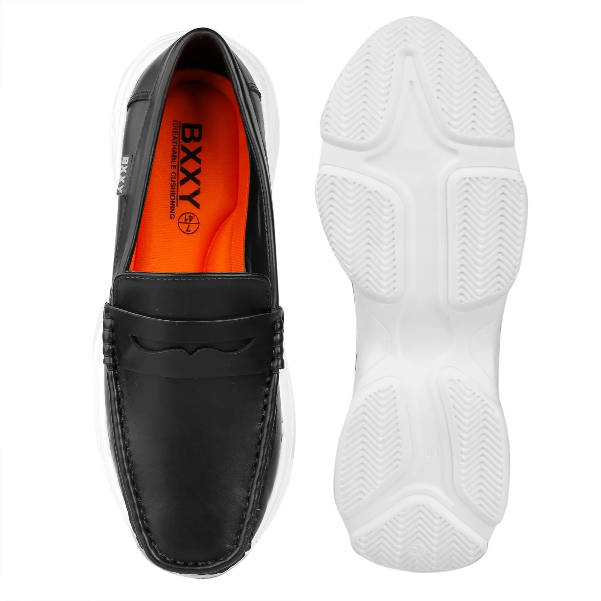 Bxxy's Vegan Leather Trendiest Checker Loafers for Men