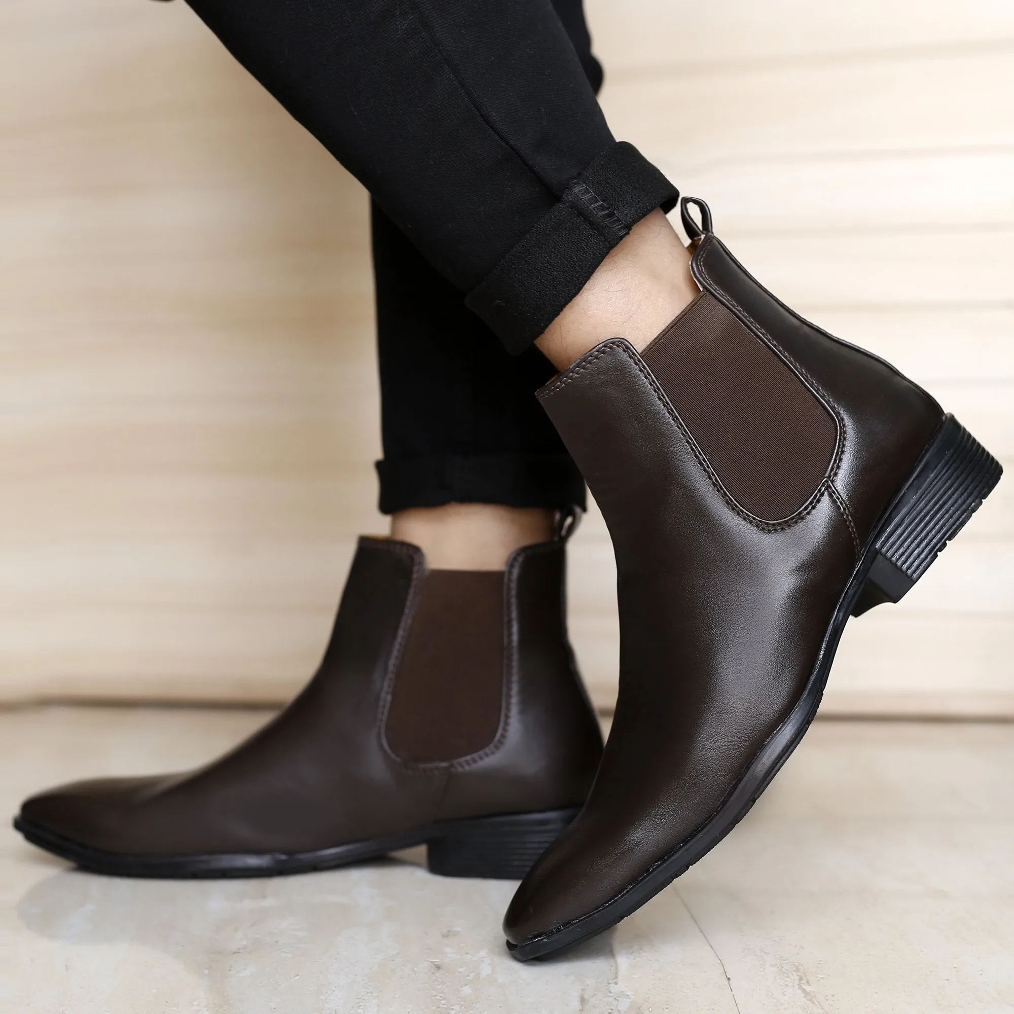 Bxxy's Vegan Leather Ultra Stylish Comfortable Slip-on Chelsea Boots