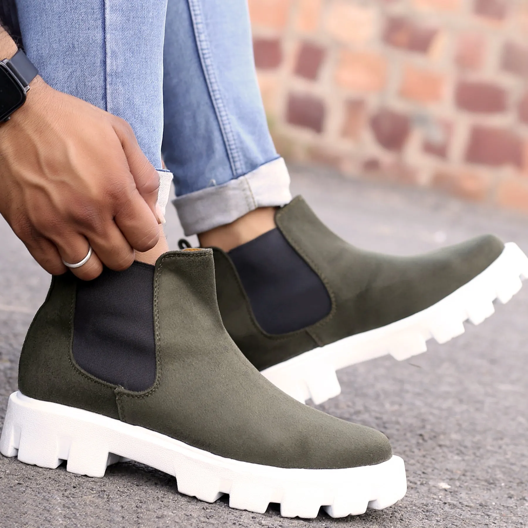 Bxxy's Vegan Suede Ultra Comfortable Slip-on Boots for Men