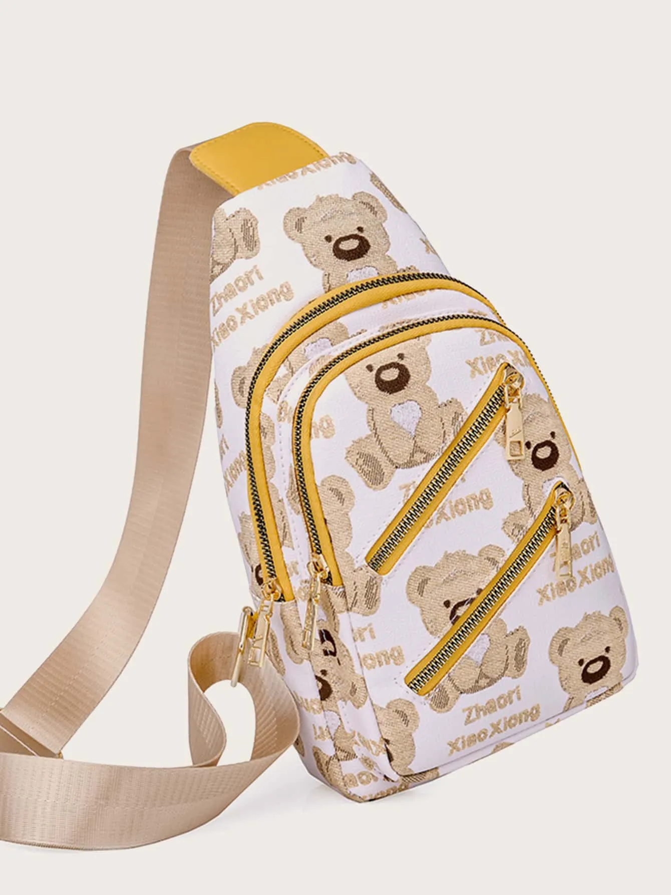 Cartoon Graphic Pocket Front Sling Bag