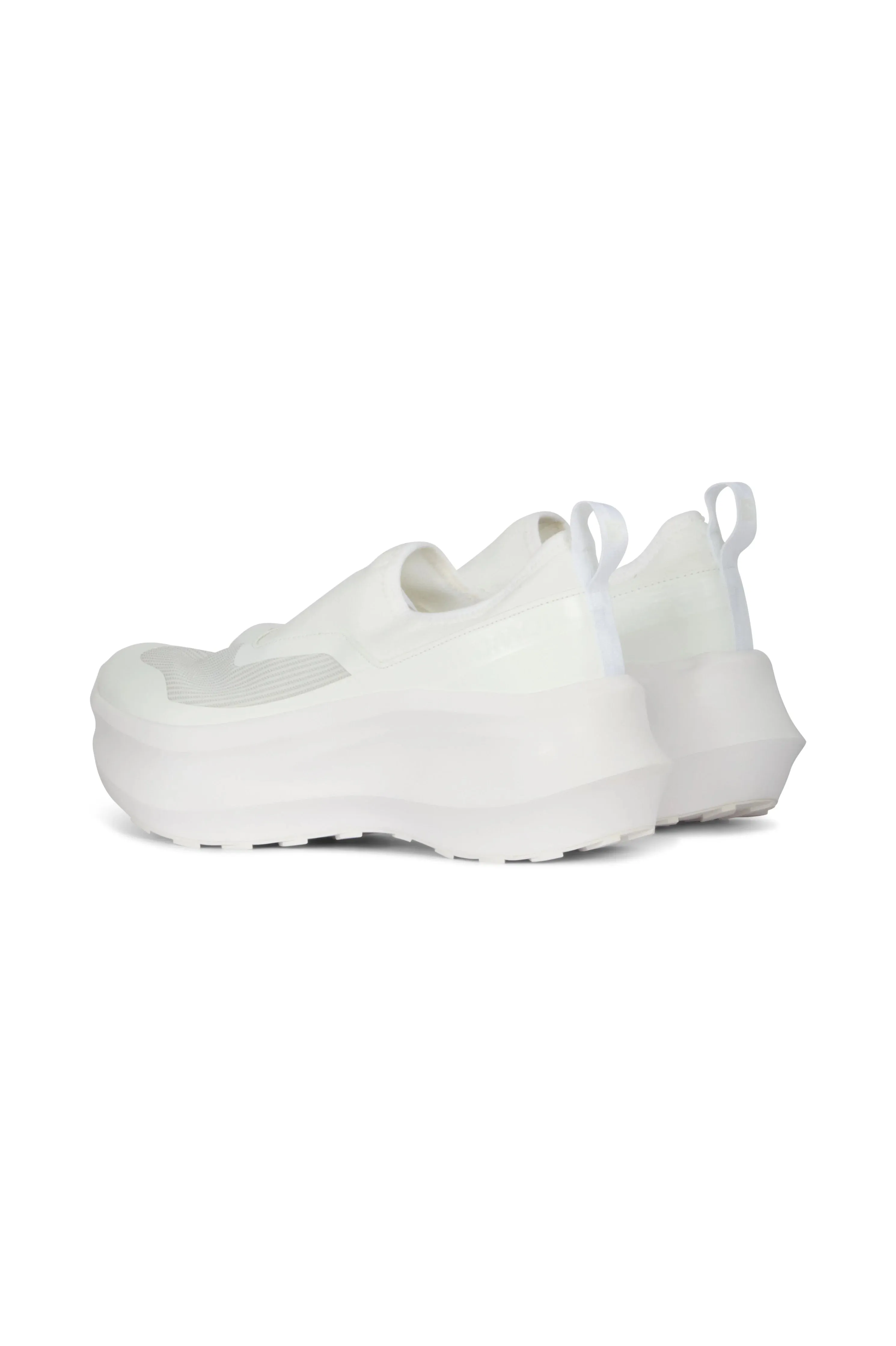 CDG x SALOMON White Slip On Platform Sneakers