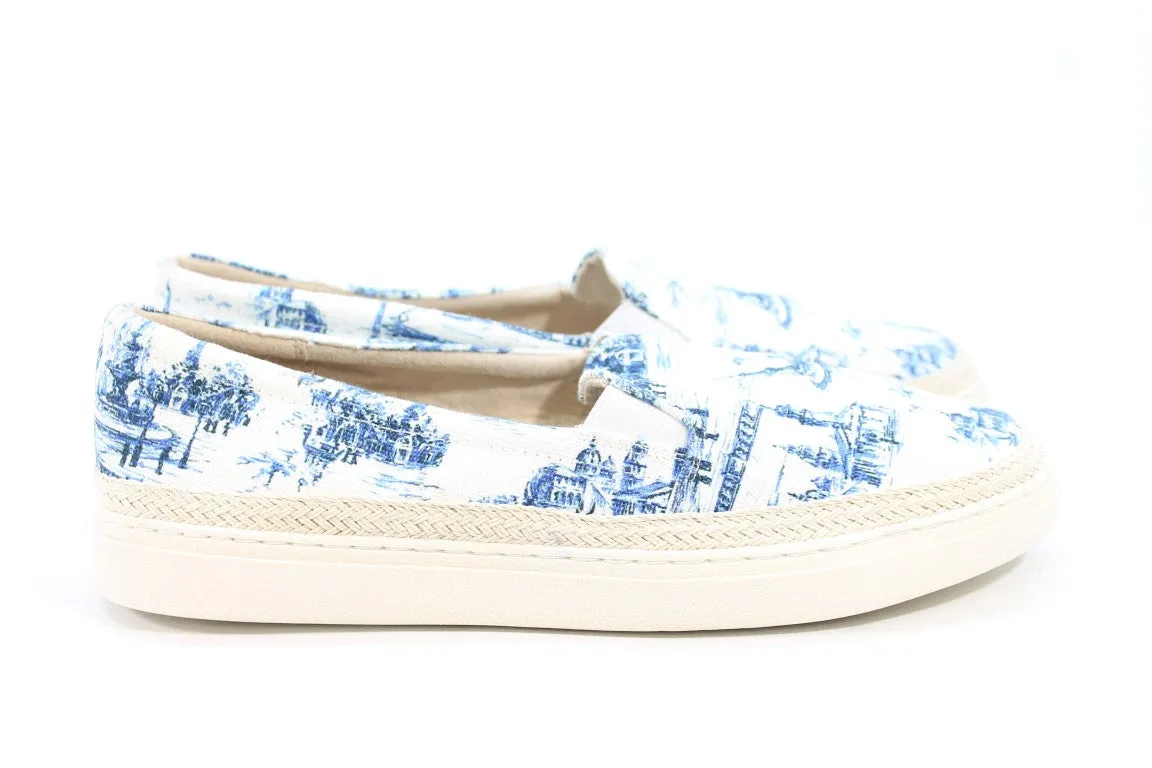 Charter Club Ashliee Women's Blue Toile Sneakers 9M(ZAP15237)