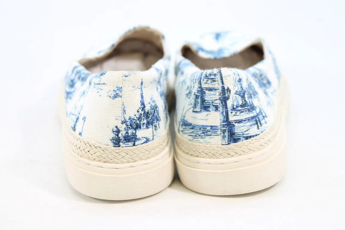 Charter Club Ashliee Women's Blue Toile Sneakers 9M(ZAP15237)