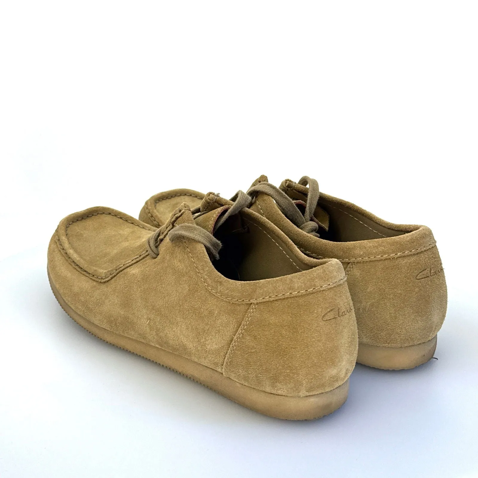 Clarks Mens Wallabee Low Shoes | Size 12M | Beige Suede | Casual Comfort | EUC