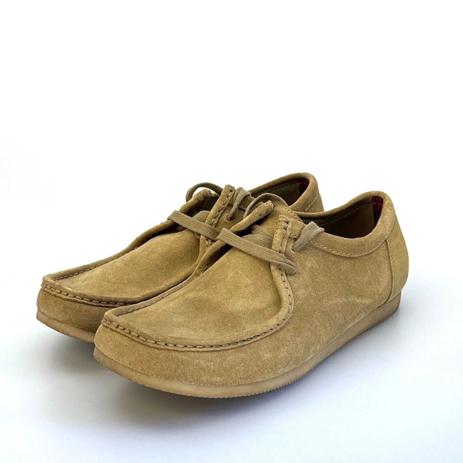 Clarks Mens Wallabee Low Shoes | Size 12M | Beige Suede | Casual Comfort | EUC