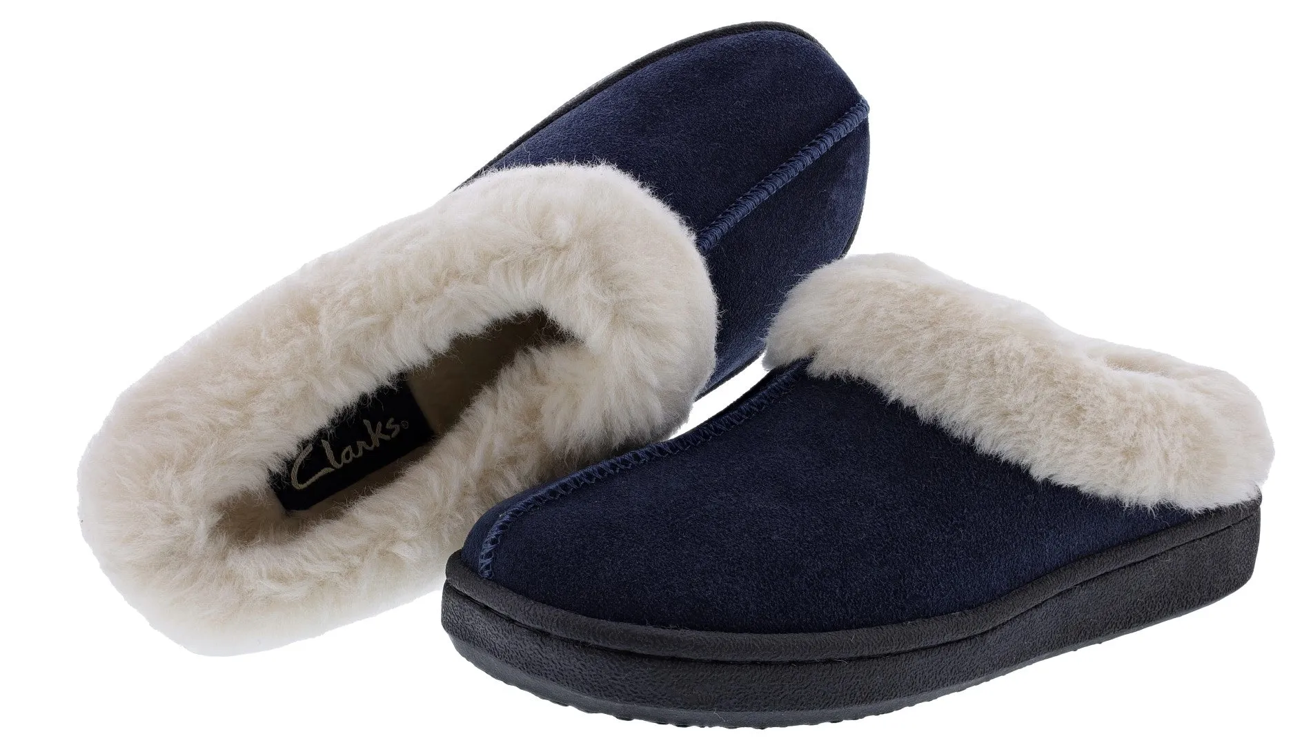 Clarks Women's JMS0587 Suede Indoor & Outdoor House Slippers