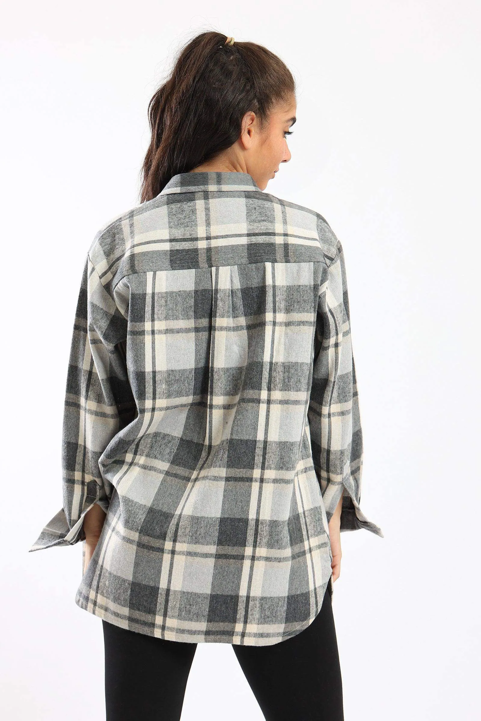 Collared Neck Checkered Shirt