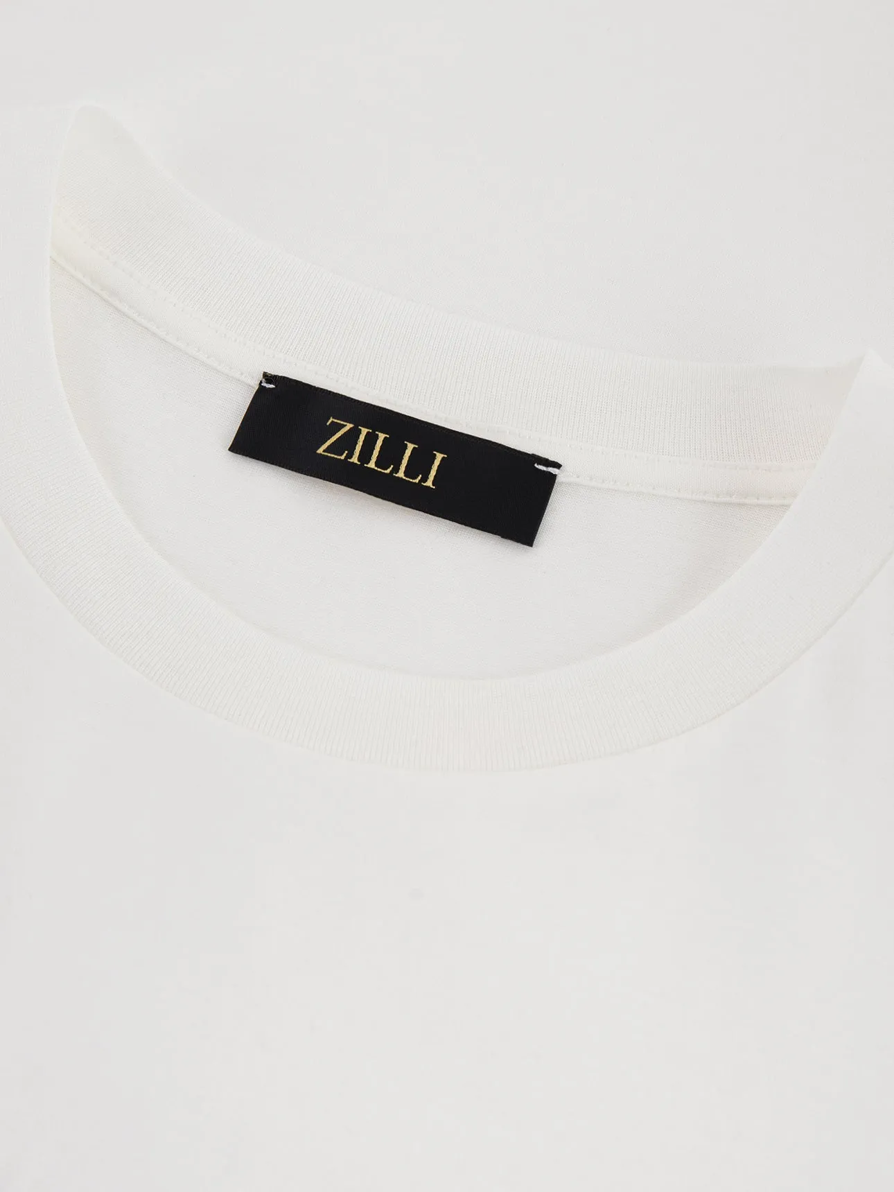 Cotton Round Neck T-Shirt with Signature Embroidery