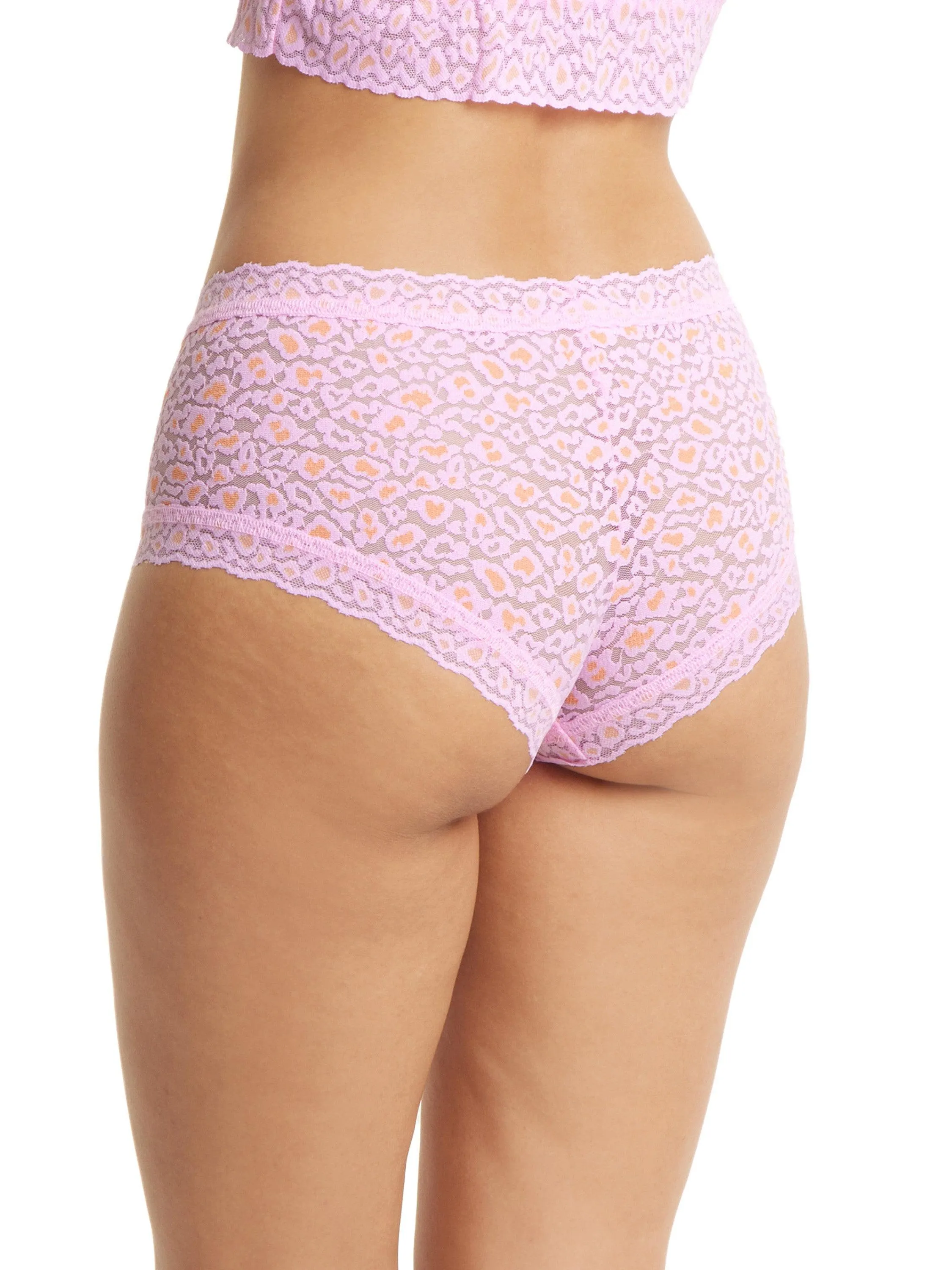 Cross Dyed Leopard Boyshort Rose Petal/ Orange