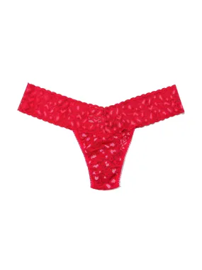 Cross Dyed Leopard Low Rise Thong Berry Sangria Sale