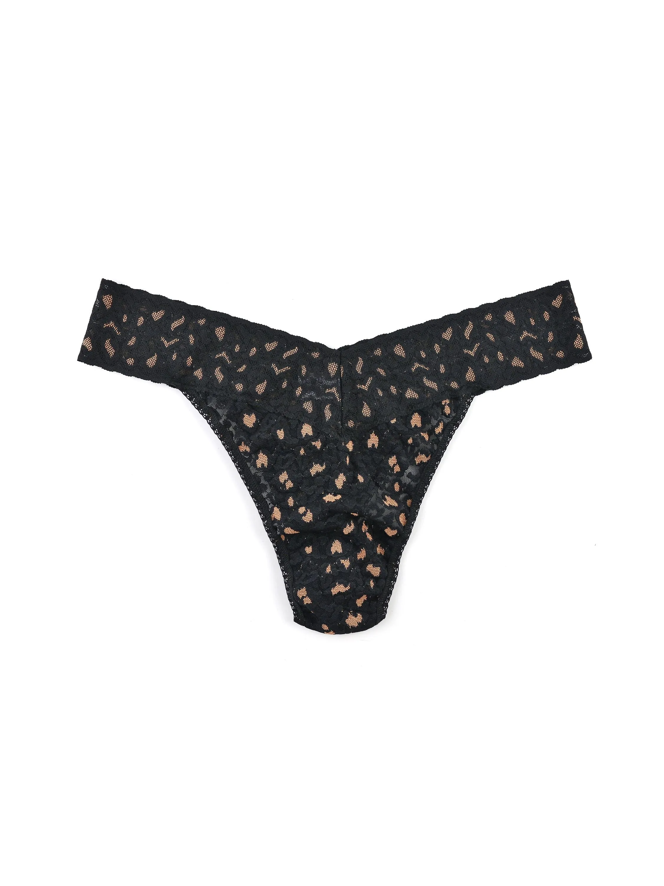 Cross-Dyed Leopard Original Rise Thong Black/Praline