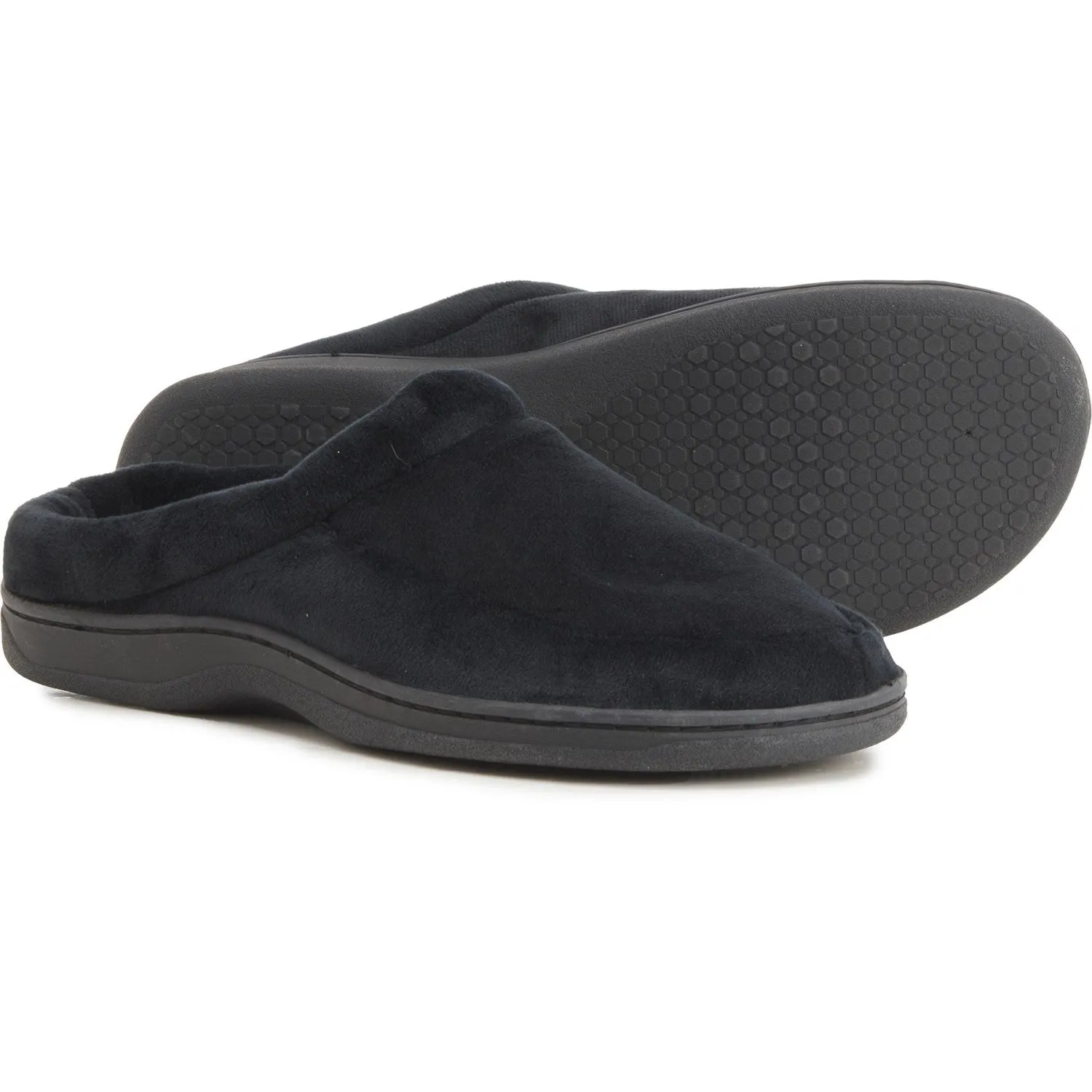 Dearfoams Men's Bradley Indoor Outdoor Velour Moc-Toe Clog Slippers