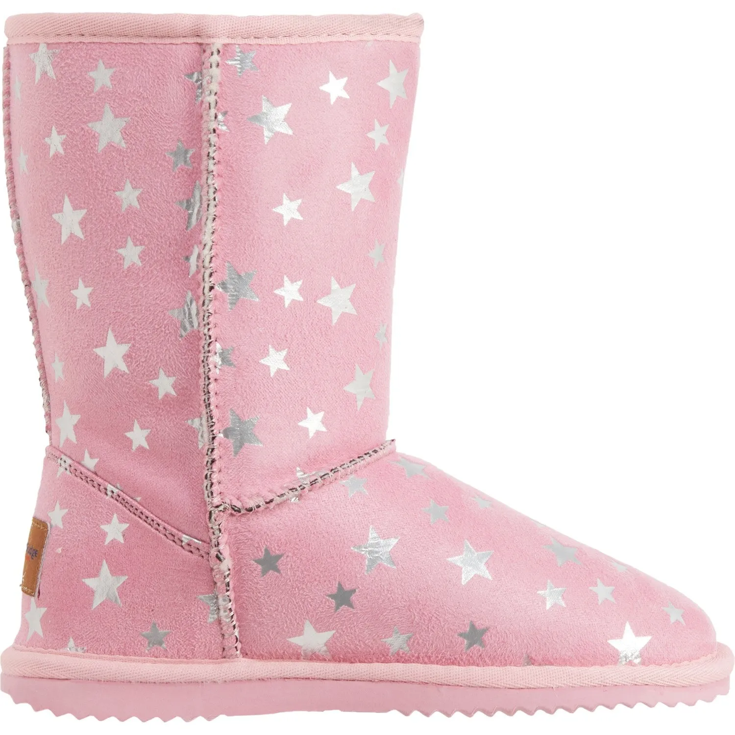 Emu Ridge Girls Stars Faux Suede with Plush Faux Fur Lining Metallic Stars Kirby Lo Winter Boots