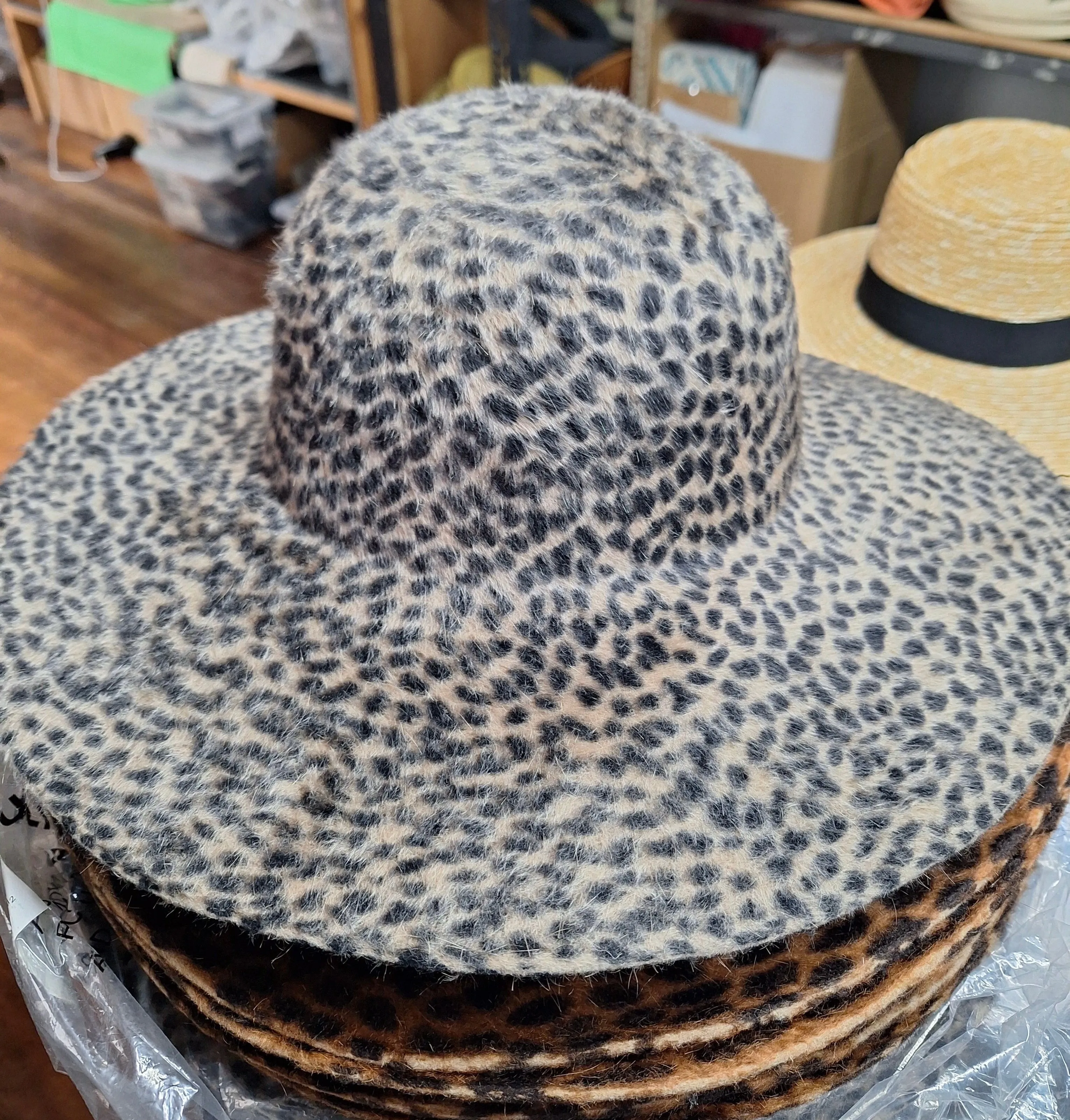 Fur Felt Breton - Italian - 2 Colours: Leopard or Jaguar