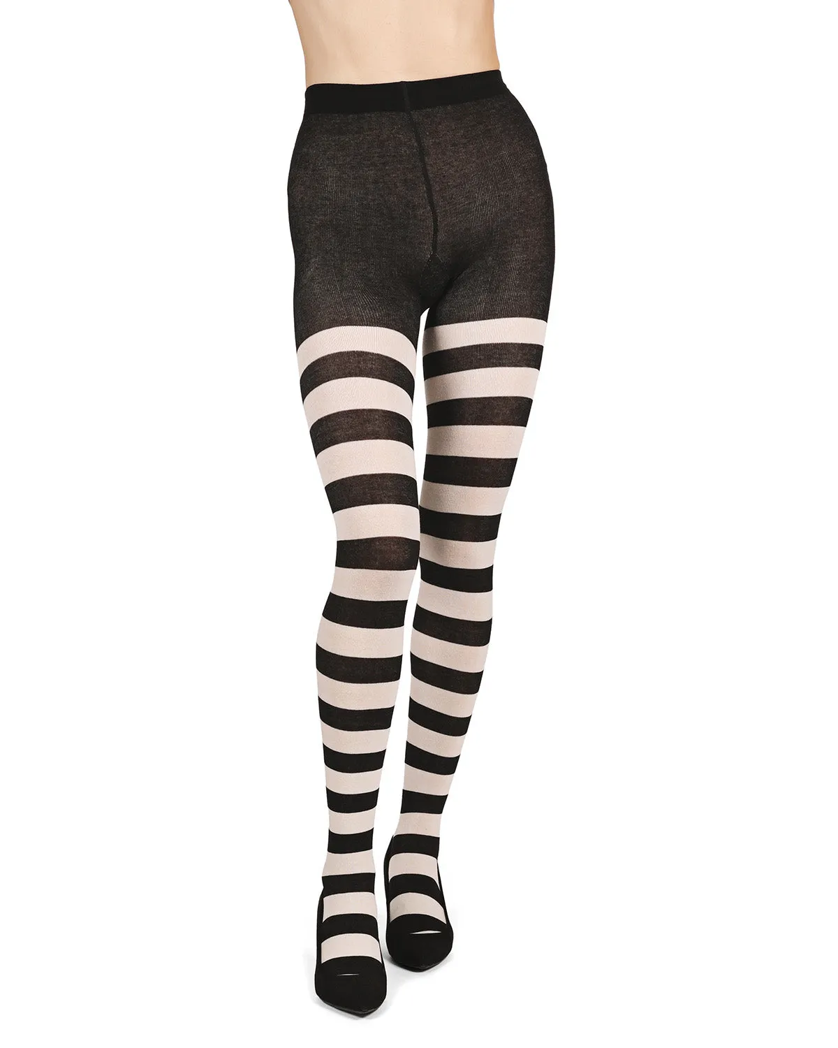 Grand Stripe Cotton Blend Sweater Tights