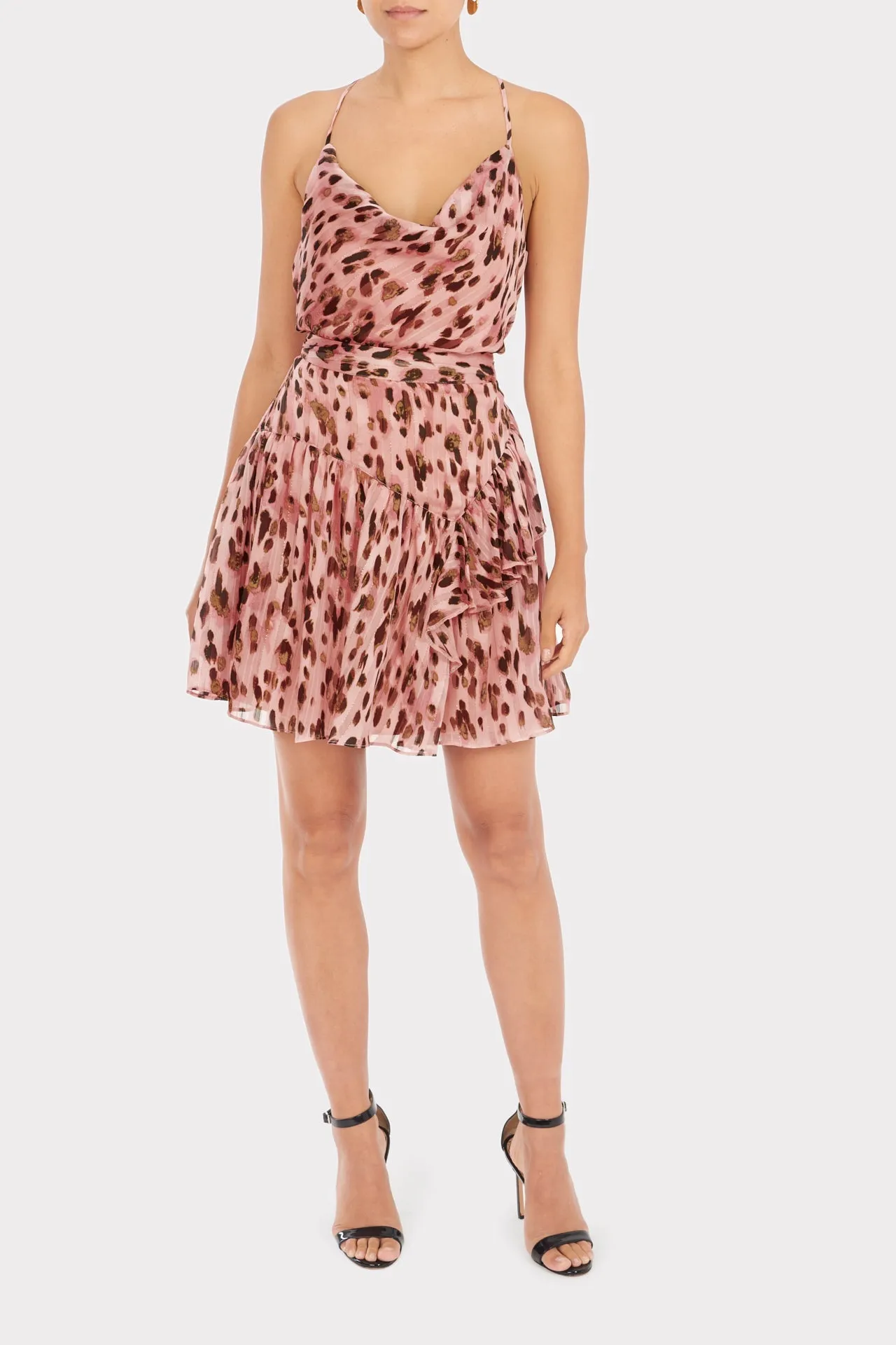 Heidi Metallic Leopard Stripe Burnout Skirt