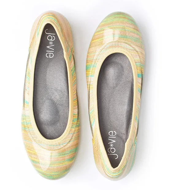 ja-vie pastel stripe jelly flats shoes