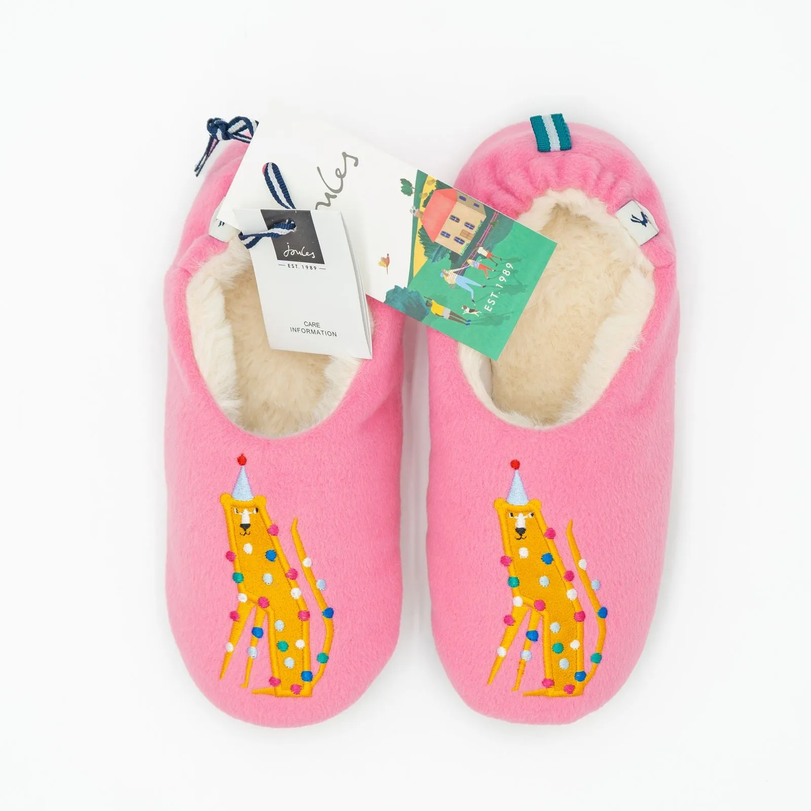 Joules Girls Pink Fluffy Warm Slippers