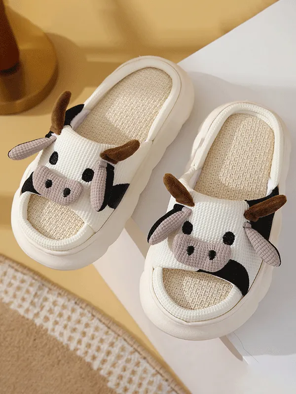 Linen Cartoon Cute Slipper