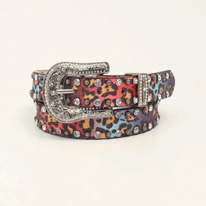 M&F Angel Ranch Kids Belt 1" Multi Coloured Leopard Print D130001097