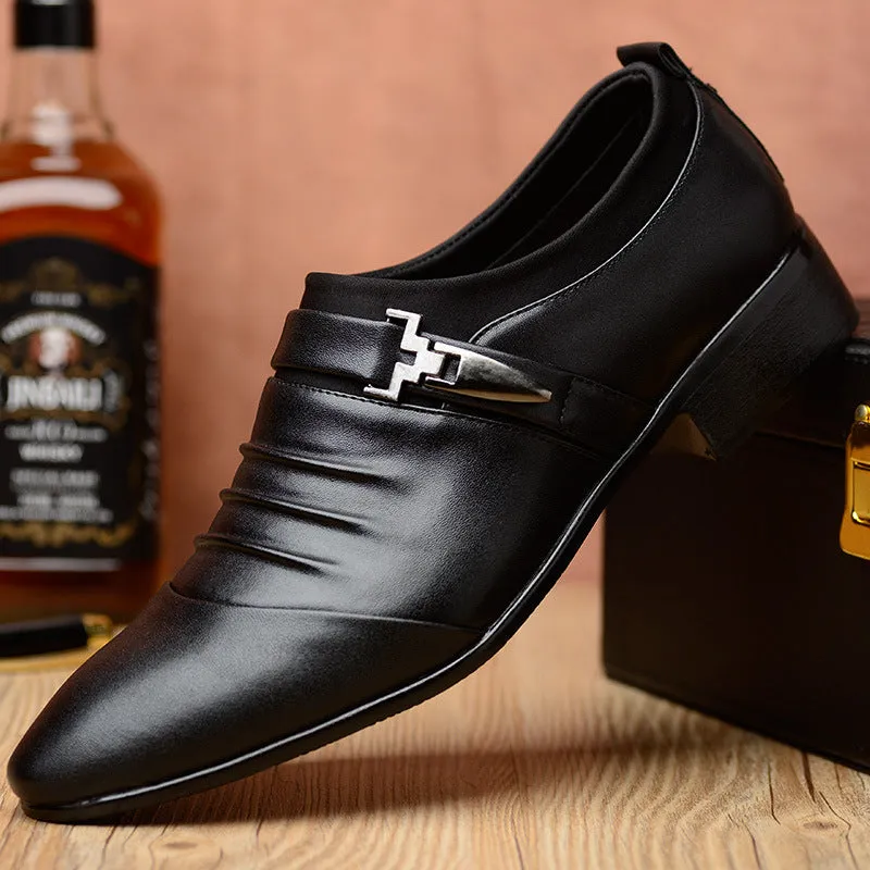 Men's Business Casual Leather Monk Shoes