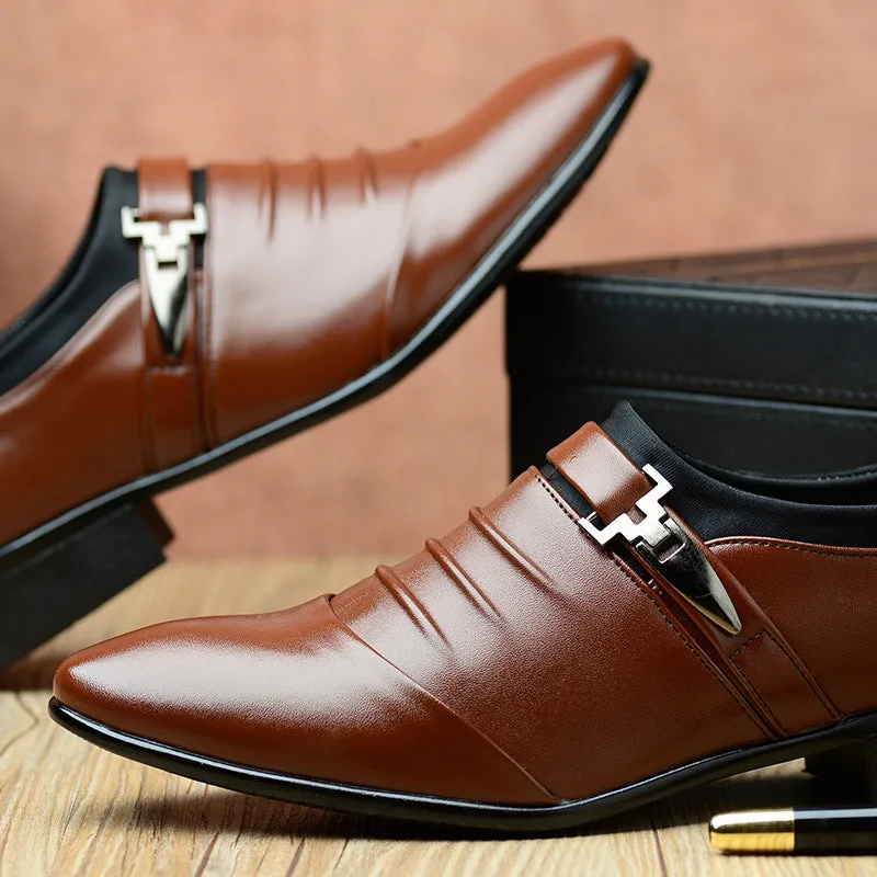 Men's Business Casual Leather Monk Shoes