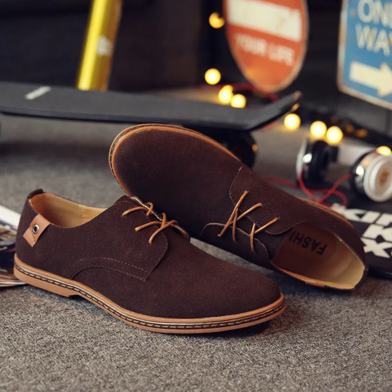 Men's Classic Suede Leather Casual Oxford Shoes