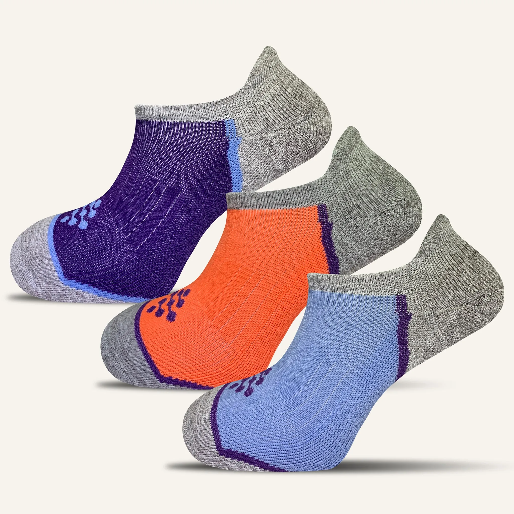 Men's Colorful Performance No Show Socks with Tab- 3 Pair